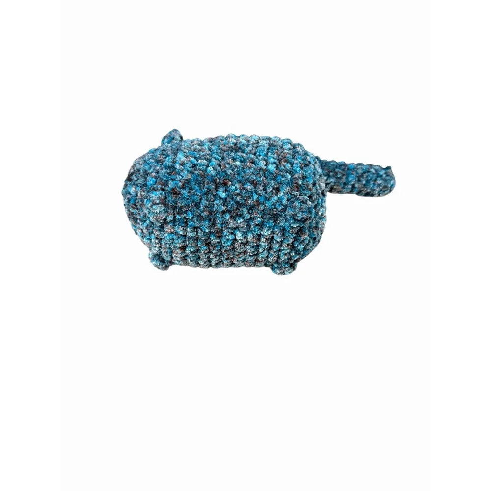 New Handmade Crochet Plushie Cat Kitten blue